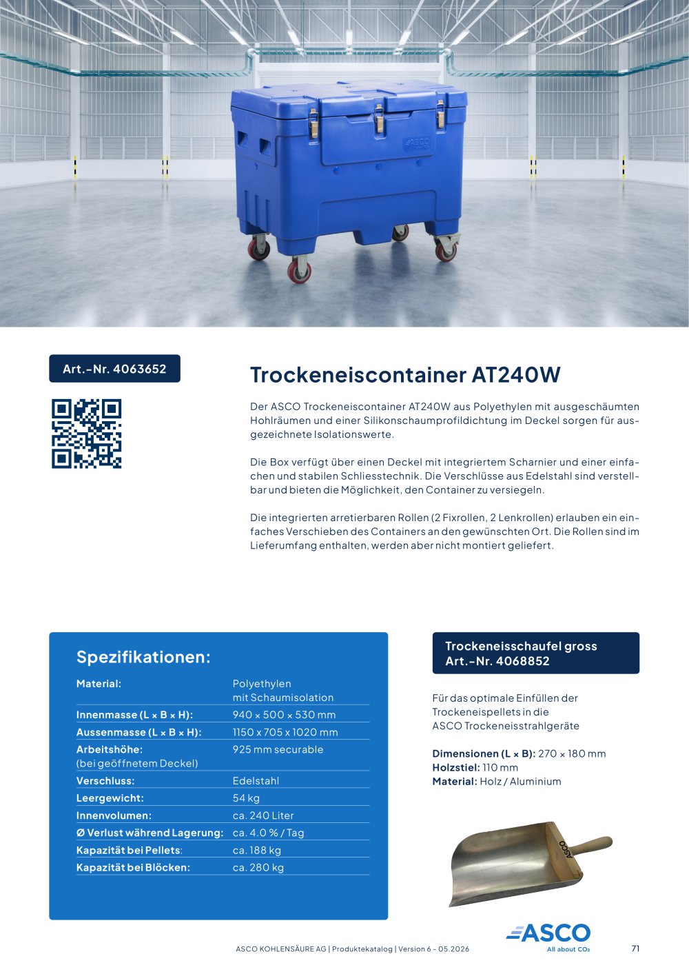 Trockeneisbox AT240W - ASCO CARBON DIOXIDE