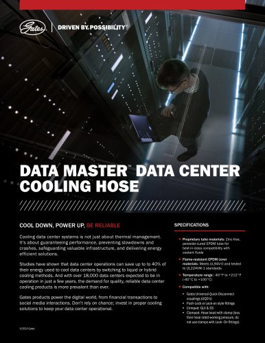 DATA MASTER&trade; COOLING HOSE  DATA CENTER
