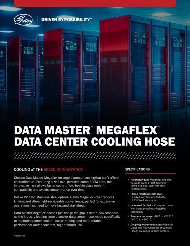 DATA MASTER&trade;  MEGAFLEX&trade; DATA CENTER COOLING HOSE