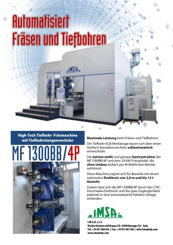 MF1300BB/4P evo High-tech Tiefbohr-Fräszentrum mit vierfach-ELB-Kassettenwechsler