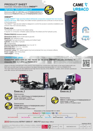 Automatic retractable bollards ONE50EVO