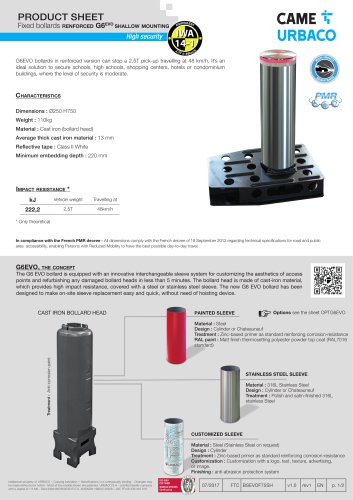 Fixed bollards renforced G6EVO