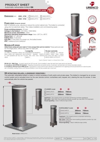 G6 Automatic Retractable Bollard