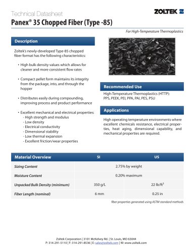 Panex® 35 Chopped Fiber (Type -85)