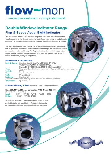 Double Window Indicator Range Flap & Spout Visual Sight Indicator