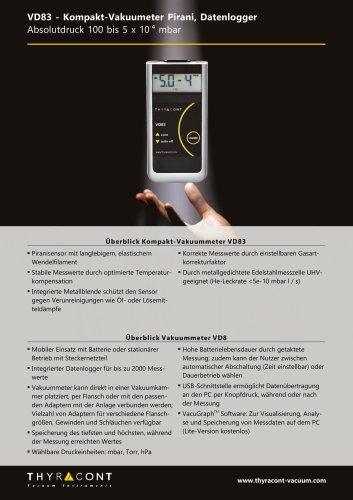 VD83 Kompaktvakuummeter