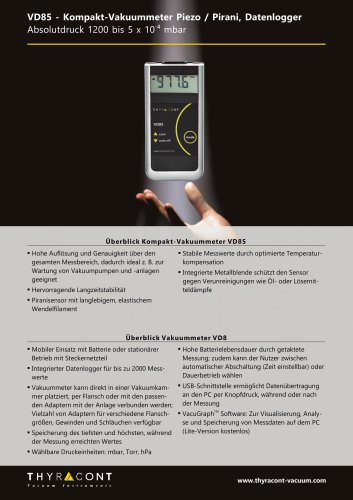 VD85 Kompaktvakuummeter