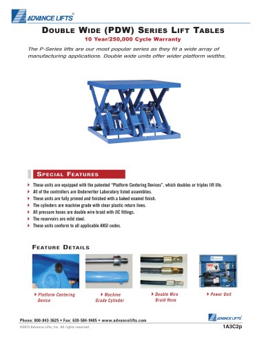 Double Wide (PDW) Series Lift Tables