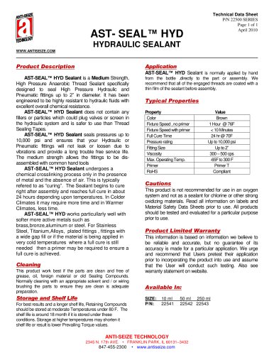 AST-SEAL™ HYD Hydraulic Sealant (22540)