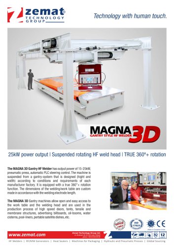 Magna 3D | Suspended 360°+ rotating gantry HF Welder