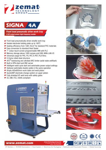 SIGNA 4A | Front load pneumatic drive work tray high frequency welder