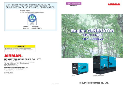 Engine GENERATORSDG series