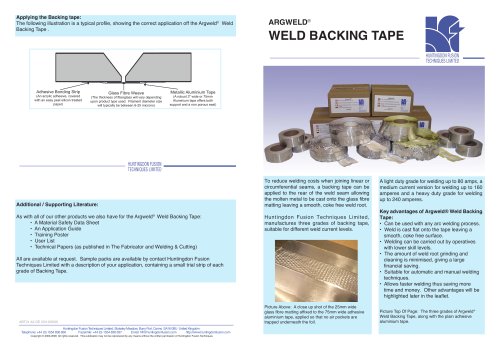 WELD BACKING TAPE 2009