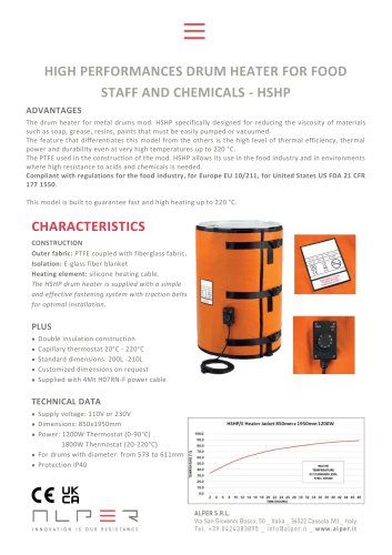 HIGH PERFORMANCES DRUM HEATER FOR FOOD STAFF AND CHEMICALS - HSHP