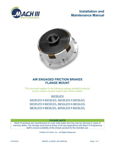 Spring Engaged Friction Brakes - Flange Mount