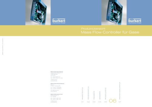 Produktübersicht Mass Flow Controller für Gase