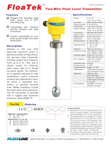 Two-Wire Float Level Transmitter