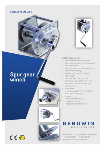 Spur gear winch TC1000-1500 ../FS