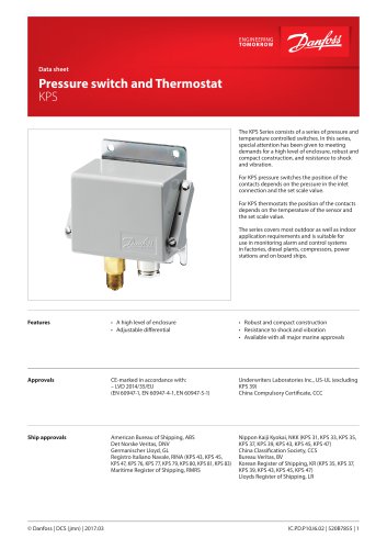 Pressure switch and Thermostat KPS