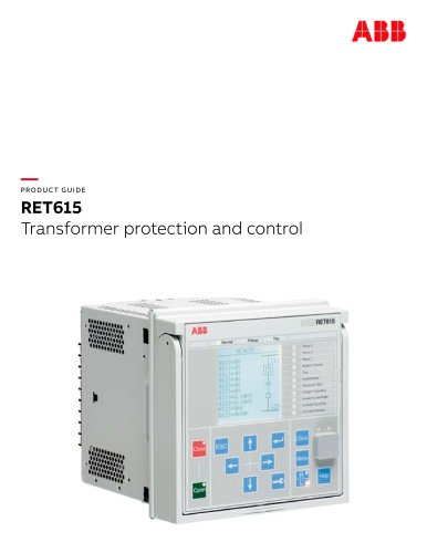 PRODUCT GUIDE RET615 Transformer protection and control