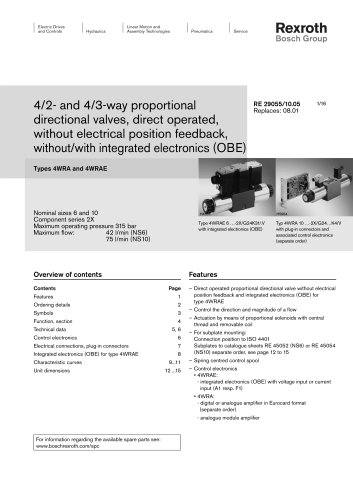 4/2- and 4/3-way proportional  directional valves (WRA/WRAE)