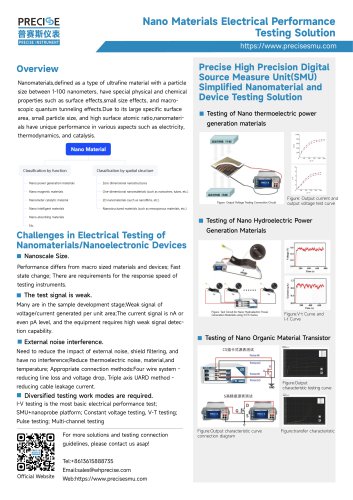 Nano Materials Electrical Performance Testing Solution