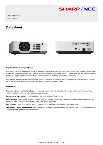 NEC PE506UL Laser Projector