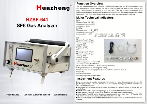 Huazheng Electric HZSF-641 Portable 4-in-1 SF6 Gas Comprehensive Analyzer