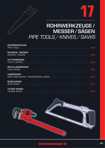 PIPE TOOLS / KNIVES / SAWS