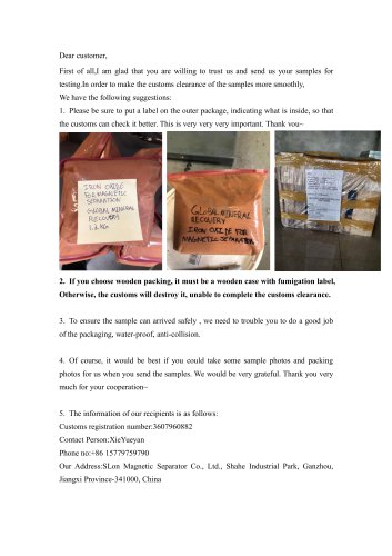 Mineral Delivery Notes