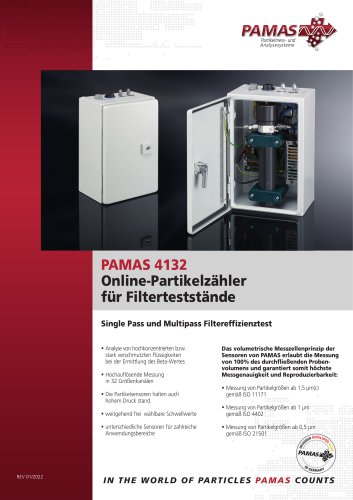 PAMAS 4132 Online-Partikelzähler für Filterteststände