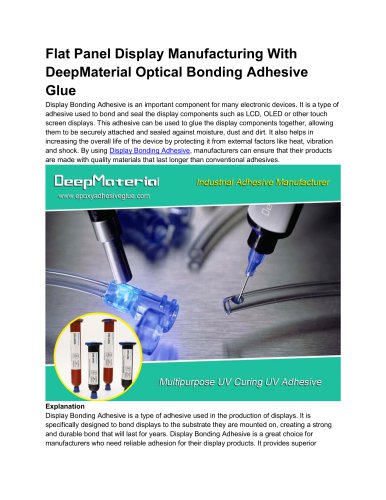 Display Bonding Adhesive