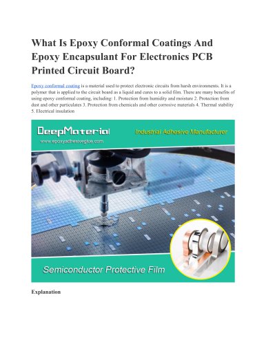 Epoxy conformal coating