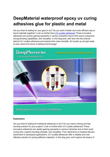 UV Curable Adhesives