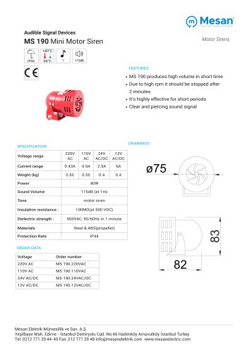 MS 190 DATASHEET