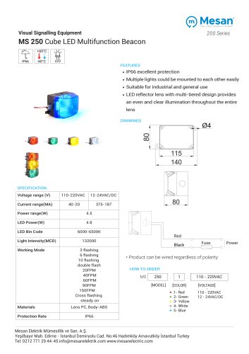 MS 250 TECHNICAL DATASHEET