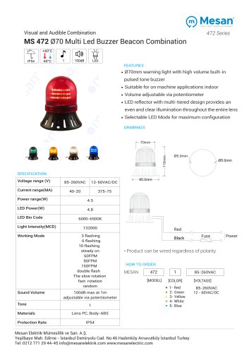 MS 472 TECHNICAL DATASHEET