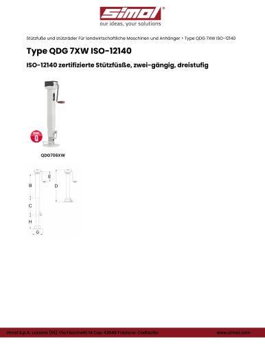 Type QDG 7XW ASABE/ ISO-12140
