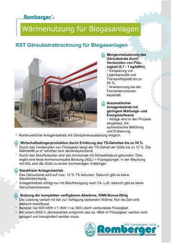 Wärmenutzung für Biogasanlagen