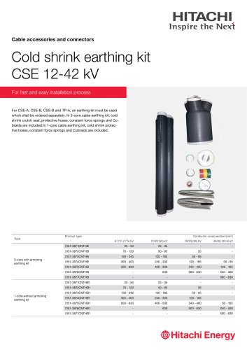 Cold shrink earthing kit CSE 12-42 kV