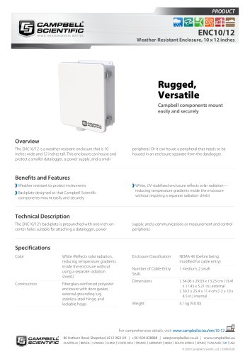 Weather-Resistant Enclosure, 10 x 12 inches