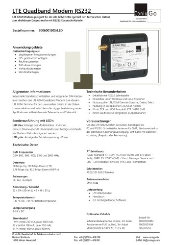 LTE Quadband Modem RS232