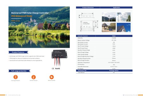 Waterproof PWM Solar Charge Controller