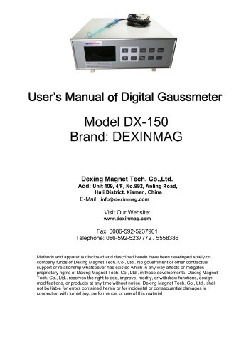 Digital Gaussmeter Model DX-150