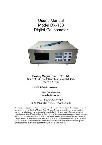 Digital Gaussmeter Model DX-180