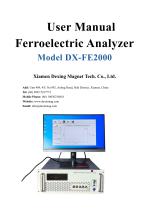 User Manual of DX-FE2000 Ferroelectric Analyzer