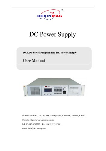 User Manual of DXKDP power supply