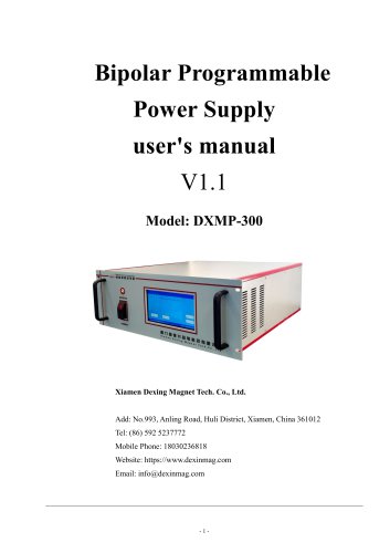 User Manual of DXMP-300 Power Supply