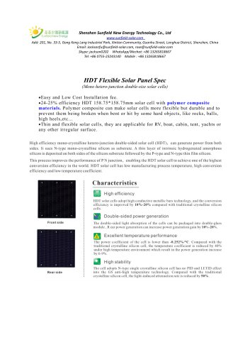 Catalogue of Hetero-junction flexible solar panel