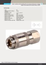 Quick coupling socket shutting off on one side nominal size 2,7 brass design nickel-plated with female thread 219991